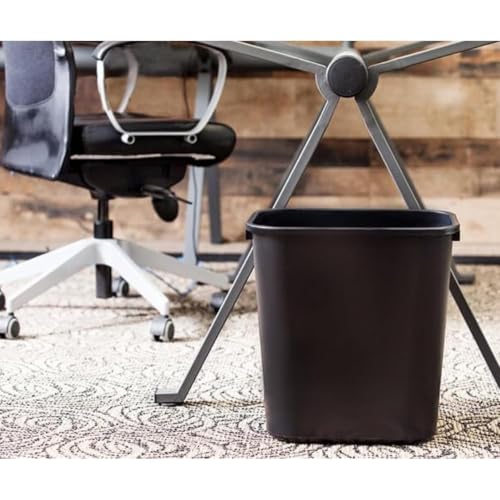 7 Gallon Black Wastebasket Under Desk Plastic Trash Can | 2 PACK - size: 7 Gallon
