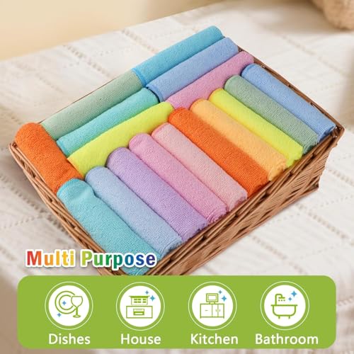 AIDEA Microfiber Cleaning Cloth, 100PK, Cleaning Rags, 11.5"×11.5" - color: Multi-colored