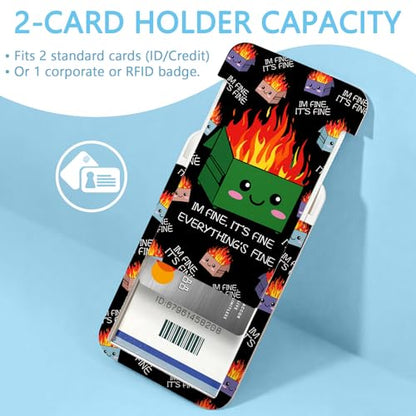 Gctriki Lanyards for ID Badges, Dumpster on Fire Badge Holder Retractable - color: Dumpster on Fire
