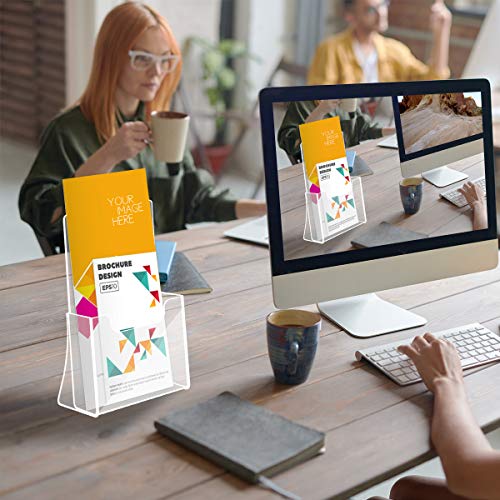 NIUBEE Acrylic Brochure Holder 4 x 6, Flyer Holder Stands Display, 6 Pack - size: 4" x 6", style: 6 Pack