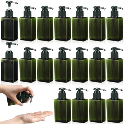 Domensi 24 Pcs 3.4 oz Pump Bottle Mini Travel Bottles, Dark Green - color: Dark Green