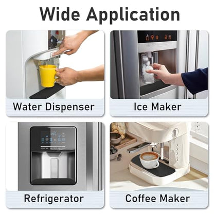 LOPNUR 2 Pack Refrigerator Drip Tray Catcher, Large 9x3.1" Trapezoid, Black - color: Black, size: Trapezoid - 9"x3.1"