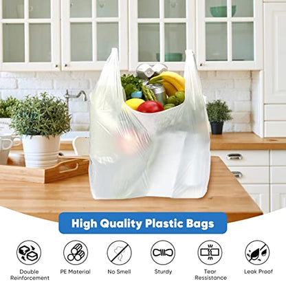 LimonLaviu Plastic Bags - 100Pack (25 mic thickness) (11.5'x 6.5" x 21') with Handles - Small Business & Grocery Bags in Bulk - Heavy Duty, Unscented (Pack of 3) - size: 100 (Pack of 3)