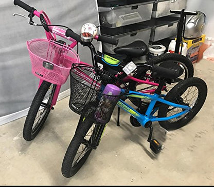 Basket with Hooks, Front, Removable, Wire mesh Small, Kids Bicycle Basket - color: Yellow/Orange