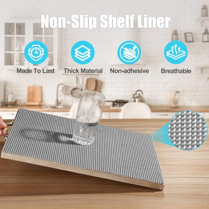 Songrey Non-Slip Shelf Cabinet and Drawer Liner, 17.5IN x 30FT, Dark Gray - color: Dark Gray, size: 17.5"W x 360"L