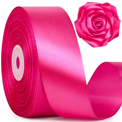 Mauproy Hot Pink Satin Ribbon, 1-1/2 Inch, 50 Yards - color: Hot Pink
