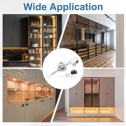 0.6" Luminous Sliding Glass Door Ratchet Lock Fit 0.2-0.39" Silver - color: Silver, size: 0.6"