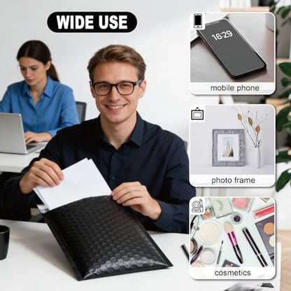 100PC Bubble Mailers 6x10 Inch, Black Self-Sealing Padded Shipping Envelopes, Waterproof Cushioned Mailers Bulk for Small Business, eCommerce, Packaging, Mailing & Shipping Supplies