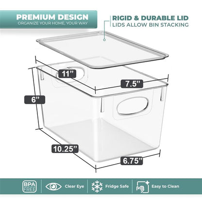 Sorbus Clear Toy Storage Bins with Lids, Stackable (Large, 8 Pack) - size: Large, style: 8 Pack