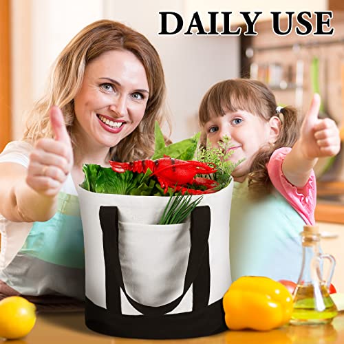 Reginary Large Canvas Tote Bag Bulk - color: Black and White
