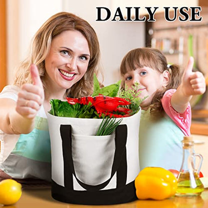 Reginary Large Canvas Tote Bag Bulk - color: Black and White