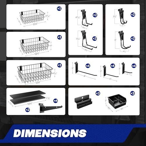 35PCS Slatwall Accessories for Garage Organization Workshop Storage