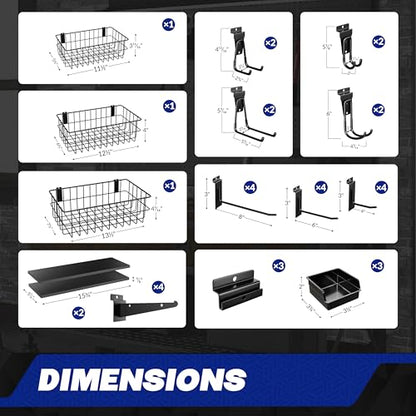 35PCS Slatwall Accessories for Garage Organization Workshop Storage