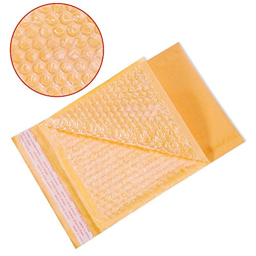 SALES4LESS - Kraft Bubble Mailers, Self-Seal, Waterproof & Cushioned Padded Envelopes for Shipping, 5 x 10 in (10 Pack, Gold) - size: 5 x 10 in