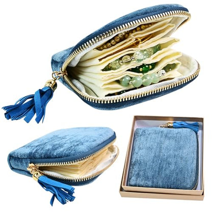 Portable Ring Keychain Holder - Jewelry Holder - color: Peacock Blue