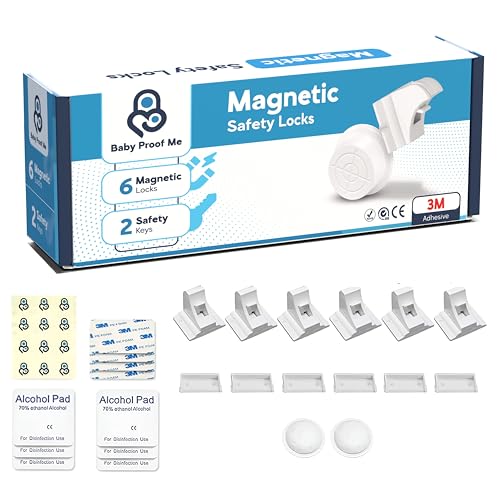Baby Proof Me Baby Proofing Magnetic Child Safety Cabinet Locks, 6-Pack - size: 6 Locks + 2 Keys