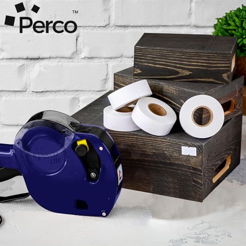 Perco 1 Line White Labels - 4,000 Blank Price and Date Gun Labels for Perco Lite, X, Plus and Pro 1 Line Price and Date Guns - 4 Rolls - Made in USA (Pack of 2) - size: 4 Rolls (Pack of 2)