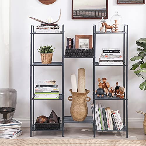 SONGMICS 5-Tier Storage Rack, Bathroom Shelf, Extendable Plant Stand - color: Black, size: 5 Tiers
