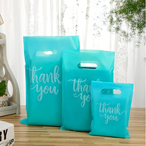 Eersida 200 Pcs Thank You Bags for Small Business, Turquoise - color: Turquoise