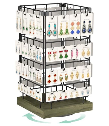 EsLuker.ly Rotating Earring Display Holder Stand for Vendors Selling, Rustic Gray - color: Rustic Gray+Black