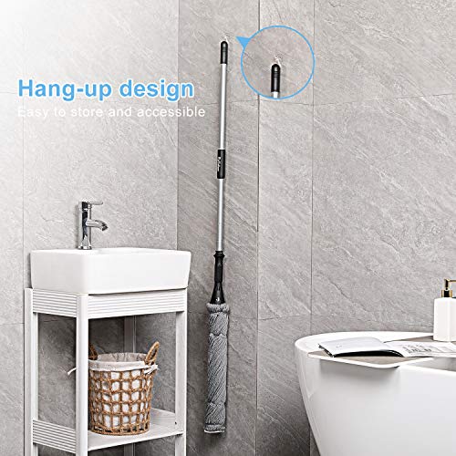 Eyliden Mop with 2 Reusable Microfiber Heads, Easy Wringing Twist Mop - color: Gray