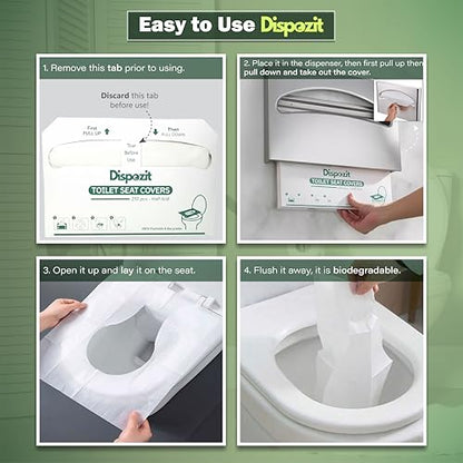 1250 Pcs Flushable Toilet Seat Covers for Hotel, Business, and Commercial