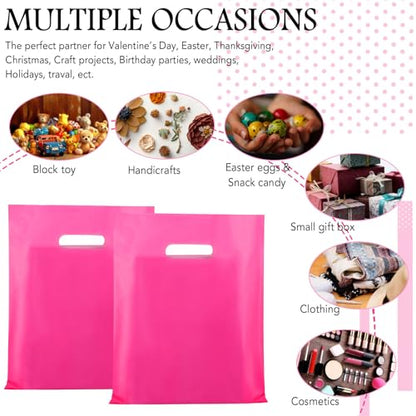 Kosiz 1000 Pcs Plastic Merchandise Shopping Bag Bulk 9 x 12'', Pink - color: Pink