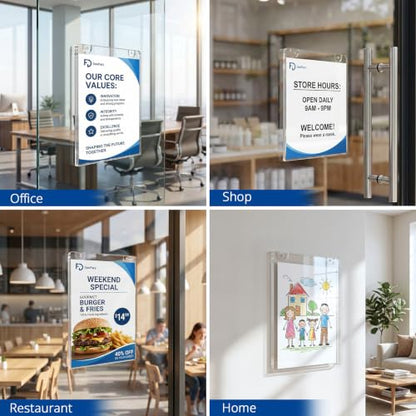 Daofary Acrylic Wall Sign Holder 8.5 x 11, 18 Pack Wall Mount,3-Way Install