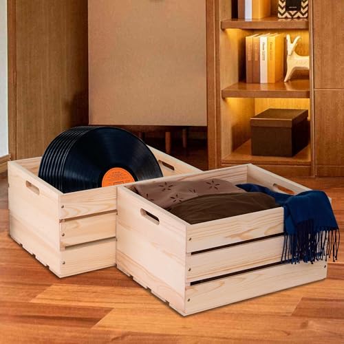 Extra Large Pine Wood Crates ，Unfinished Wooden Storage Crates For Display