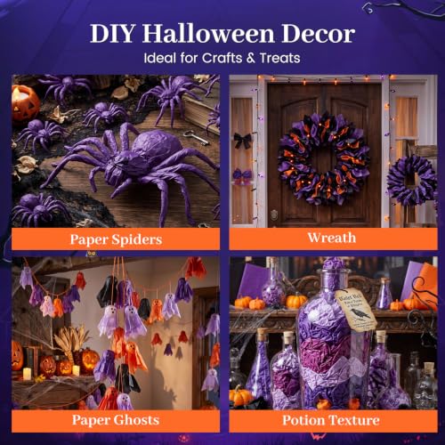 Shindel 120 Sheets Halloween Tissue Paper, 20 X 14 inch, 5 Colors - color: Mixed Color