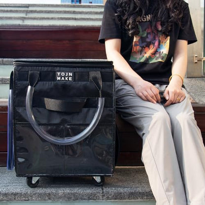 Reusable Grocery Bag on Wheels, Rolling Tote, 46 LBS, Small, Black - color: Black, size: Small