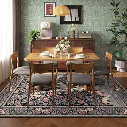 Rugcomf Large Area Rug 8x10 Washable Non Slip Tree of Life-Patterned, Black - color: Black—tree of Life-patterned, size: 8' x 10' (Rectangular)