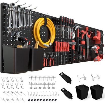 FZK Modular Plastic Peg Board Wall Organizer Kit, 16x16, Black - color: 16inch-Pegboard Kit-Black