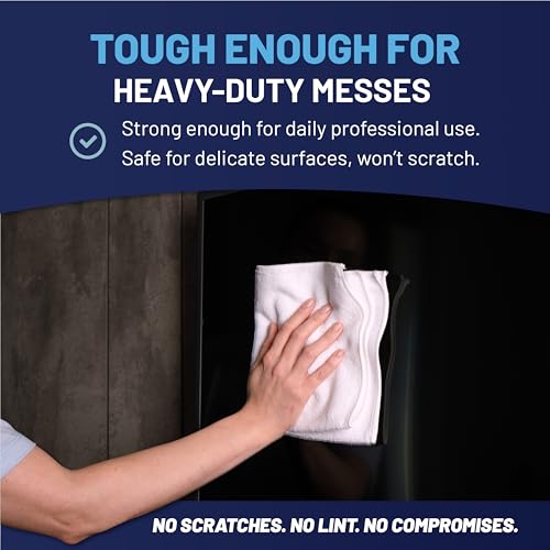 MW Pro Microfiber Cleaning Cloth | White (12 Pack) | Size 16" x 16" | All Purpose Microfiber Towels - Clean, Dust, Polish, Scrub, Absorbent - color: White