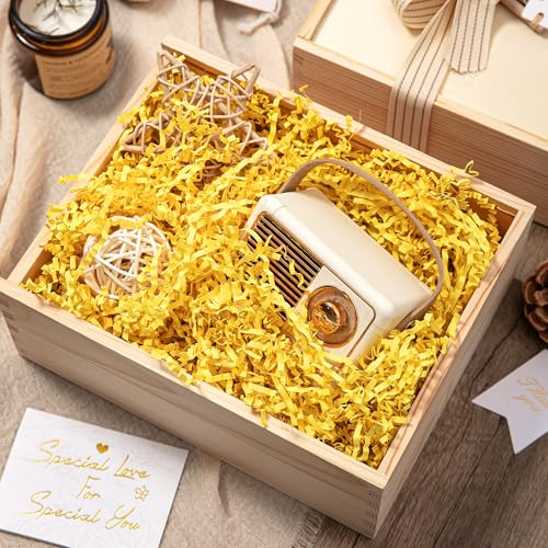 Mefleet 1 LB Crinkle Paper Filler Yellow Shredded Paper for Gift Box Basket - color: Yellow