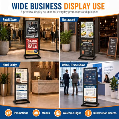 Gisafai 1 Pcs 1 Pcs 2 Tier Sign Holder Floor Stand 22x28 Double Sided