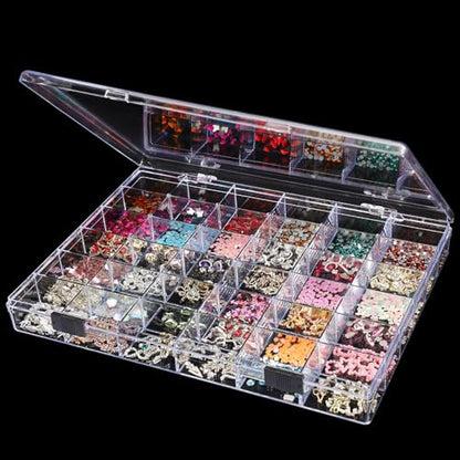 Noverlife 36 Grids Clear Plastic Organizer Box, Bead Storage Organizer Box - size: 36 Grids - 1 Pack
