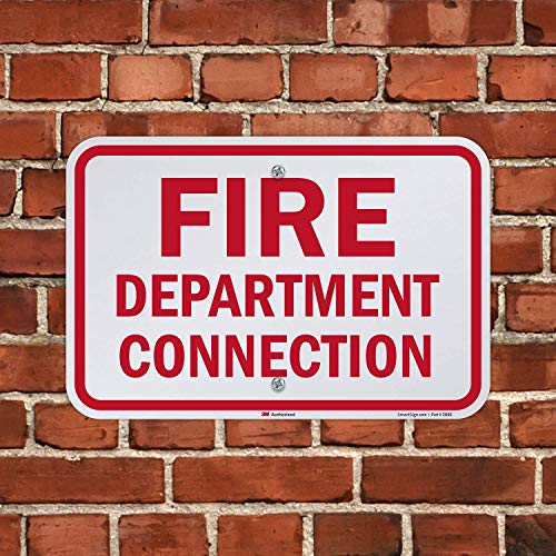 SmartSign "Fire Department Connection" Sign | 12" x 18" 3M Engineer Grade Reflective Aluminum