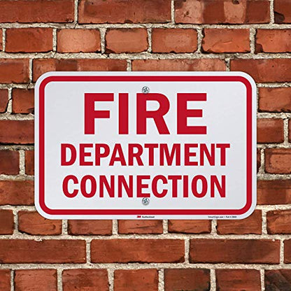SmartSign "Fire Department Connection" Sign | 12" x 18" 3M Engineer Grade Reflective Aluminum