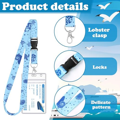 HONSIO 6 Pack Cruise Lanyard for Ship Cards, Cruise Essentials 2026, Ocean - color: 6 Pack Ocean