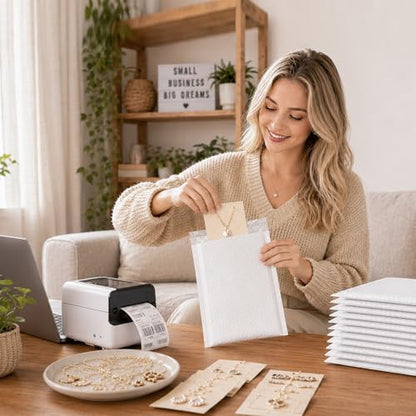 Metronic White Bubble Mailers 6x10 Inch 100 Pack Self-Seal Padded Envelopes - color: White, size: 6x10" 100 pc