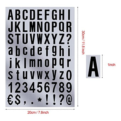 Zonon 8 Sheets Mailbox Numbers Letters Stickers,1 Inch,Black in Silver - color: Black in Silver, size: 1 Inch