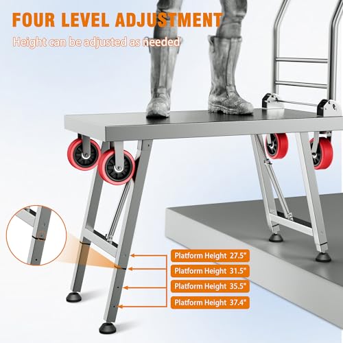 Lomive 2IN1 43"×24" Foldable Platform Truck, Portable Ladder Platform