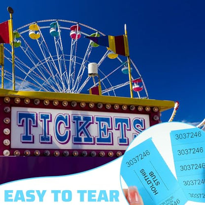 Kosiz 5 Bid 504 Raffle Ticket Sheets Chinese Auction Tickets, Lake Blue - color: Lake Blue, size: 5 Bid