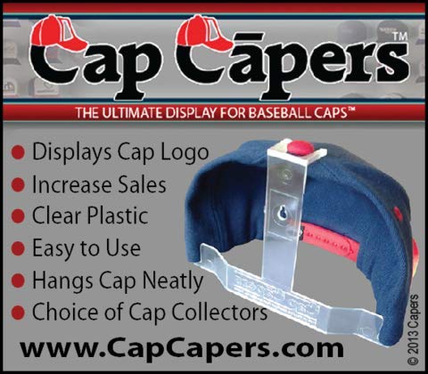 Cap Capers® Baseball Cap Display; Wall Mounted Hat Rack; Baseball Cap Storage & Organization; (6 pk) Great for Cap Collectors. The Ultimate Display for Baseball Caps