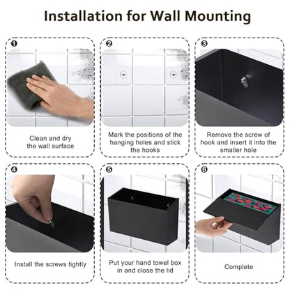 Sumnacon Metal Hand Towel Box Cover, Disposable Paper Hand Towels Holder