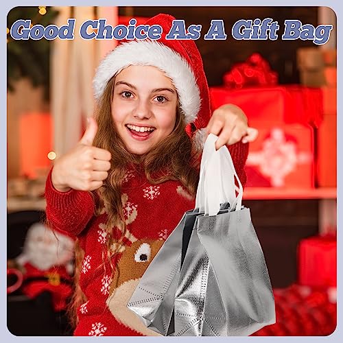 Eccliy 80 Pcs Reusable Gift Bags, Medium, Silver - color: Silver, size: Medium