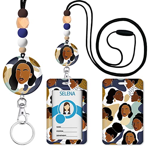 Teacher Lanyards for ID Badges, Breakaway, Handmade, Black Girl - color: Black Girls