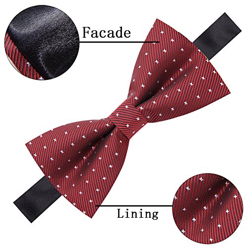 AUSKY 8 PACKS Elegant Adjustable Pre-tied Bow Ties for Men Boys (1&4&5&6&8 Pack for option) - color: K