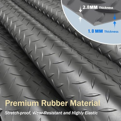 StellarStar 4x20 FT Garage Floor Mat, 2.8mm Thickened PVC Diamond Plate - color: Gray, size: 4x20 FT